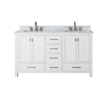 Modero 60" Freestanding Bathroom Vanity with Stone Top and Vitreous China Undermount Sink