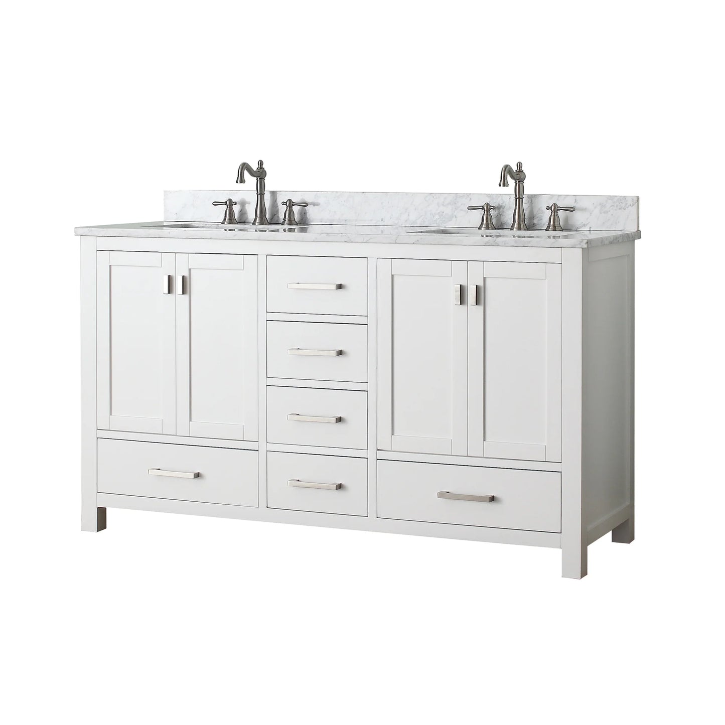 Modero 60" Freestanding Bathroom Vanity with Stone Top and Vitreous China Undermount Sink