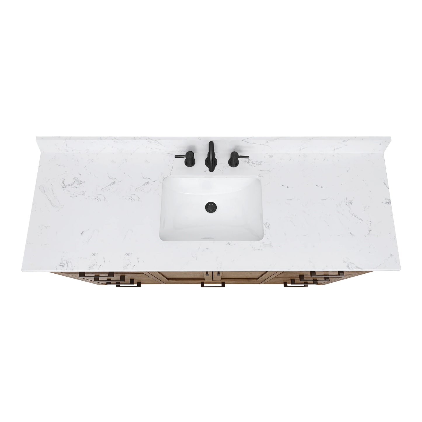 Modero 60" Freestanding Bathroom Vanity with Stone Top and Vitreous China Undermount Sink