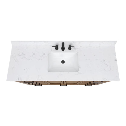 Modero 60" Freestanding Bathroom Vanity with Stone Top and Vitreous China Undermount Sink