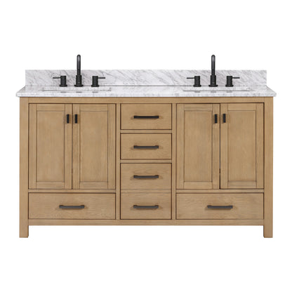 Modero 60" Freestanding Bathroom Vanity with Stone Top and Vitreous China Undermount Sink