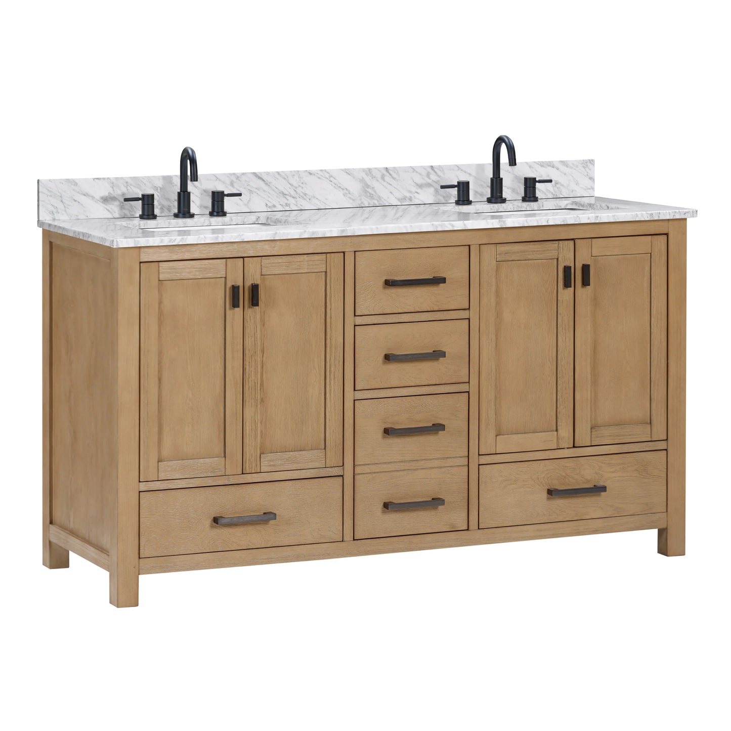 Modero 60" Freestanding Bathroom Vanity with Stone Top and Vitreous China Undermount Sink