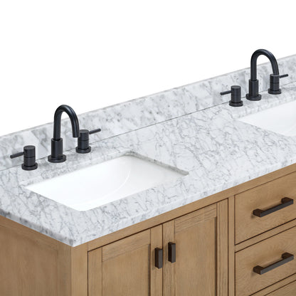 Modero 60" Freestanding Bathroom Vanity with Stone Top and Vitreous China Undermount Sink