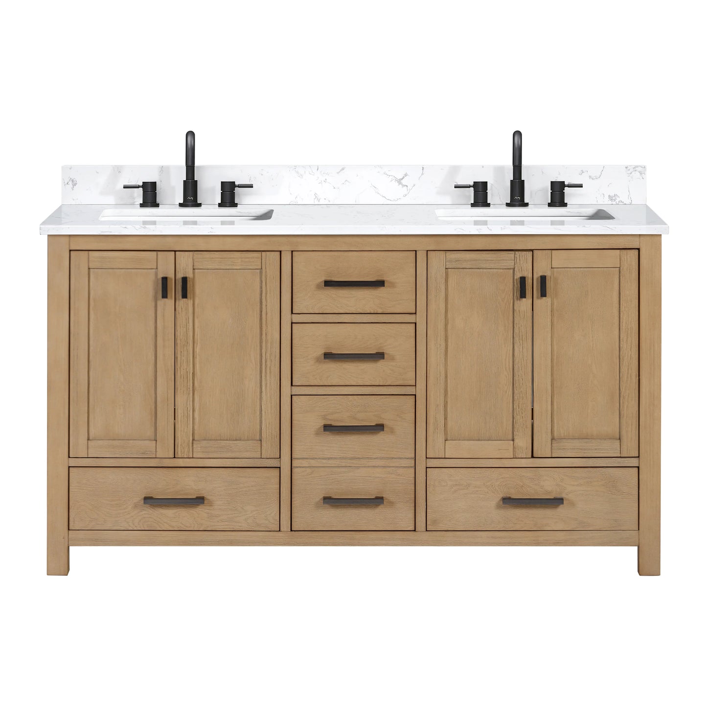 Modero 60" Freestanding Bathroom Vanity with Stone Top and Vitreous China Undermount Sink