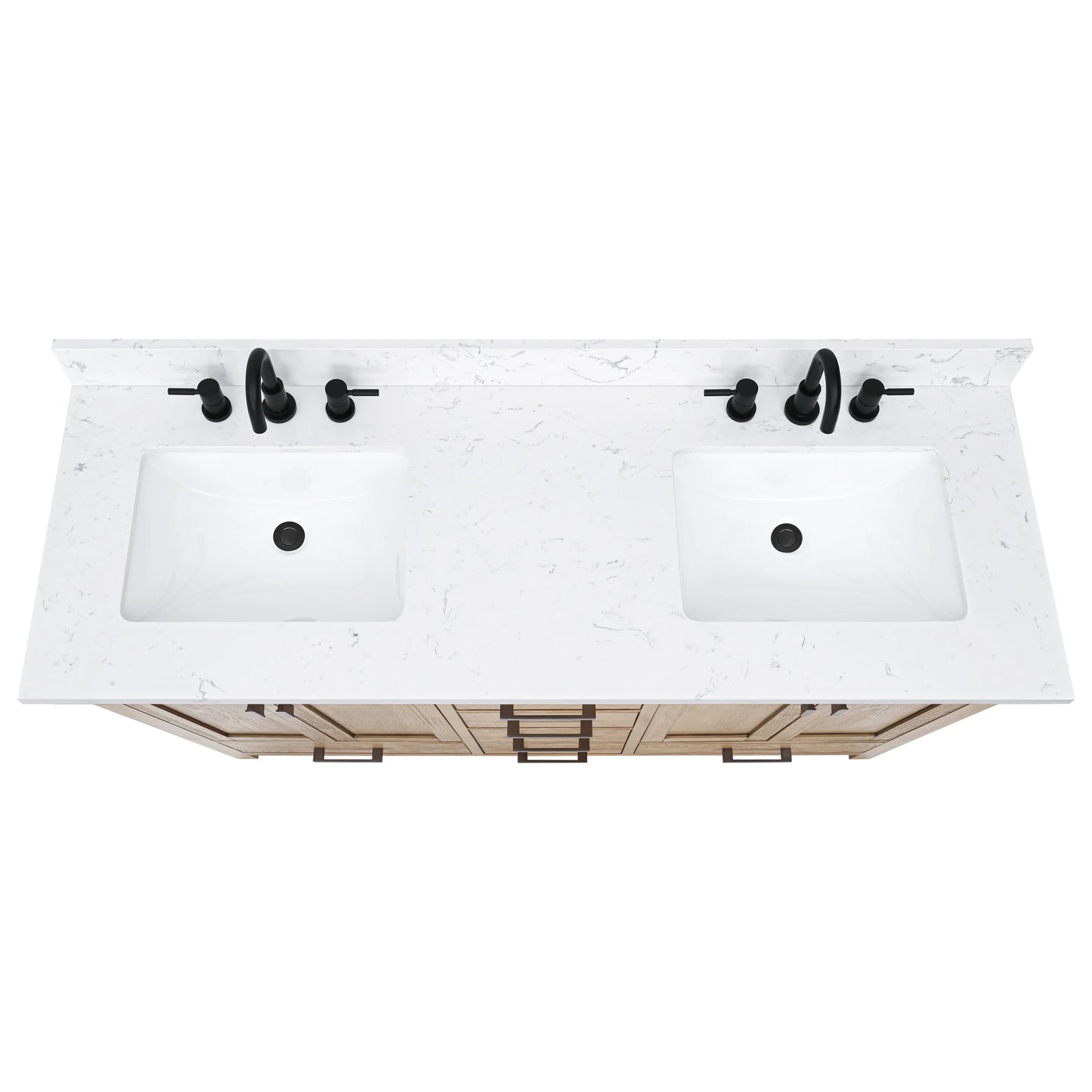 Modero 60" Freestanding Bathroom Vanity with Stone Top and Vitreous China Undermount Sink