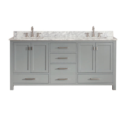 Modero 72" Freestanding Bathroom Vanity with Stone Top and Vitreous China Undermount Sinks