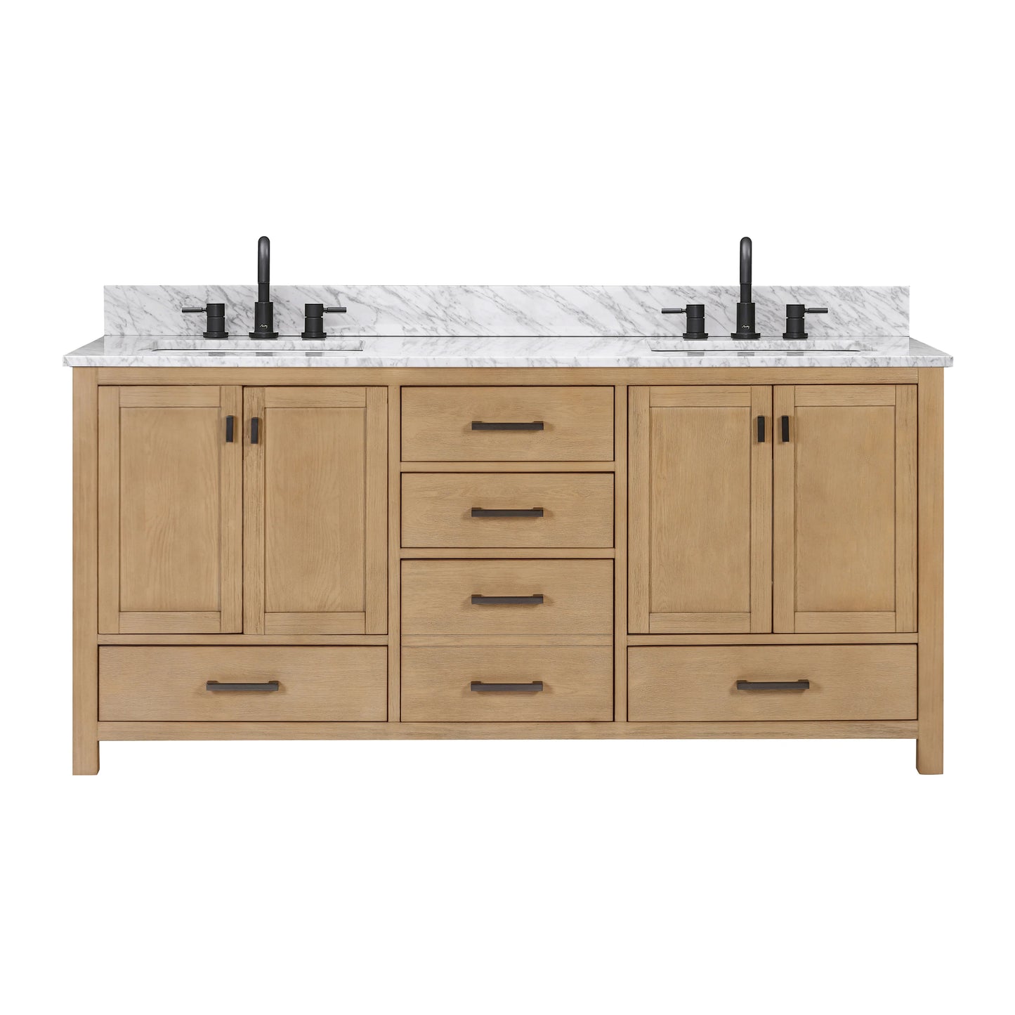 Modero 72" Freestanding Bathroom Vanity with Stone Top and Vitreous China Undermount Sinks