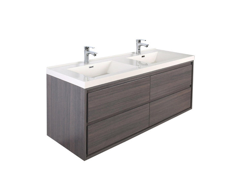 Sage 48" Wall Mounted Bathroom Vanity with Reinforced Acrylic Integrated Sink Top