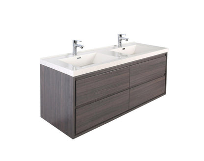 Sage 48" Wall Mounted Bathroom Vanity with Reinforced Acrylic Integrated Sink Top