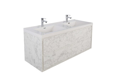 Sage 48" Wall Mounted Bathroom Vanity with Reinforced Acrylic Integrated Sink Top