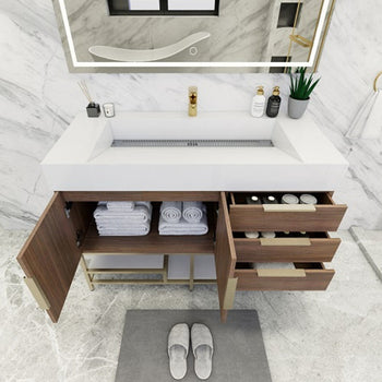 Bethany 48" Freestanding Bathroom Vanity with Acrylic Integrated Sink Top