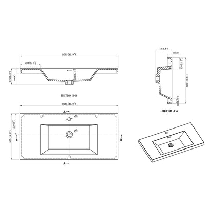 Nobel Integrated Acrylic Sink Top Vanity Top