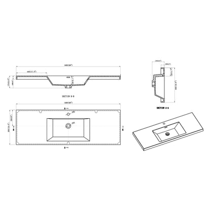 Nobel Integrated Acrylic Sink Top Vanity Top