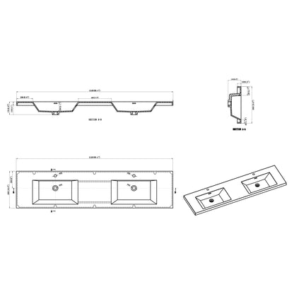 Nobel Integrated Acrylic Sink Top Vanity Top