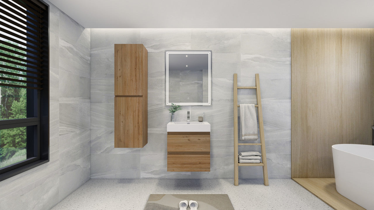 Fortune 24" Wall Mounted Bathroom Vanity with Reinforced Acrylic Integrated Sink Top