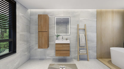 Fortune 24" Wall Mounted Bathroom Vanity with Reinforced Acrylic Integrated Sink Top