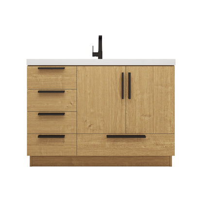 Carla 48" Freestanding Bathroom Vanity with Reinforced Acrylic Integrated Sink Top