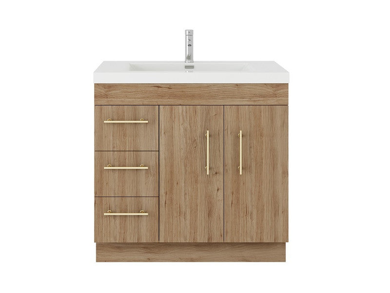 Elsa 36" Freestanding Bathroom Vanity with Reinforced Acrylic Integrated Sink Top