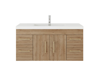 Elsa 48" Wall Mounted Bathroom Vanity with Reinforced Acrylic Integrated Sink Top