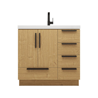 Carla 36" Freestanding Bathroom Vanity with Reinforced Acrylic Integrated Sink Top