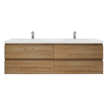 Bohemia Lina 72" Wall Mounted Bathroom Vanity with Reinforced Acrylic Integrated Sink Top