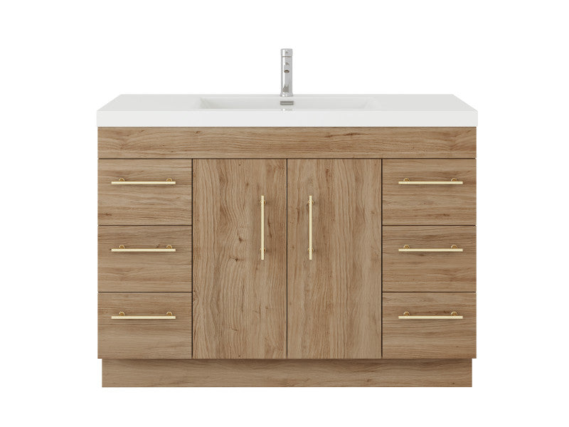 Elsa 48" Freestanding Bathroom Vanity with Reinforced Acrylic Integrated Sink Top
