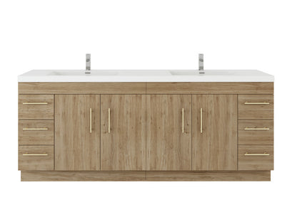 Elsa 84" Freestanding Bathroom Vanity with Reinforced Acrylic Integrated Sink Top