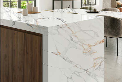 New Calacatas Gold Quartz Slab