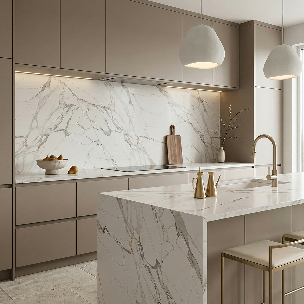 New Calacatas Gold Quartz Slab