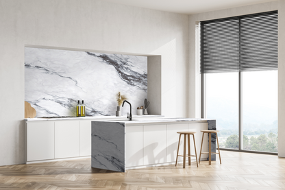 Noir Feathers Printed Surface Quartz Slab