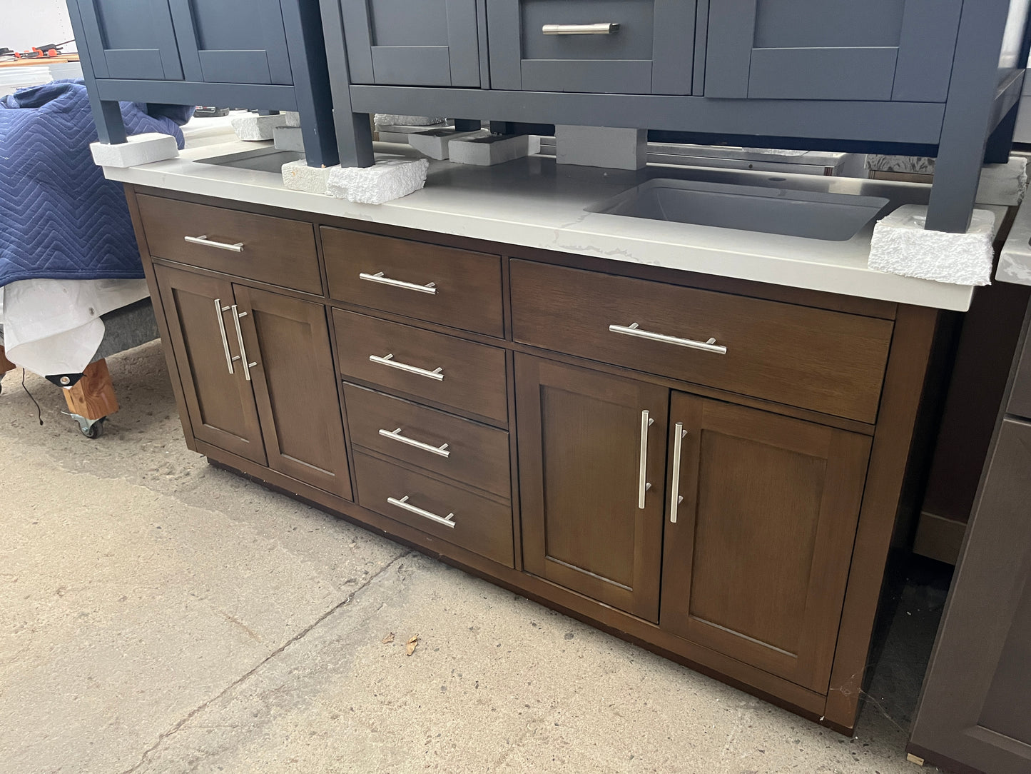 [CLEARANCE] OVE Decors Bailey Almond Latte 72" Bathroom Vanity [BASE ONLY]