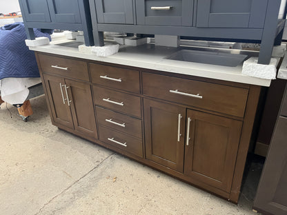 [CLEARANCE] OVE Decors Bailey Almond Latte 72" Bathroom Vanity [BASE ONLY]