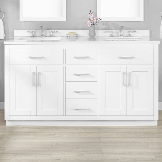 [CLEARANCE] OVE Decors Bailey White 60" Bathroom Vanity [BASE ONLY]