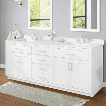 [CLEARANCE] OVE Decors Bailey White 72" Bathroom Vanity [BASE ONLY]
