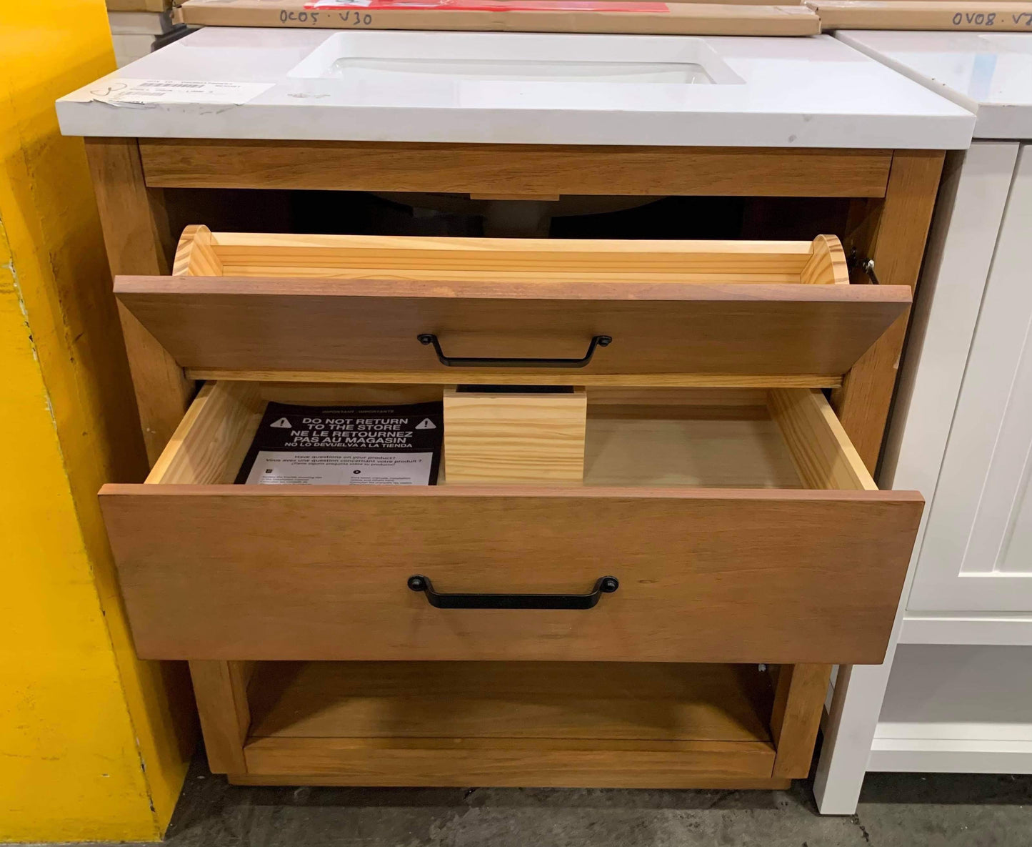 [CLEARANCE] OVE Decors Carran Wax Pine 30” Bathroom Vanity [BASE ONLY]