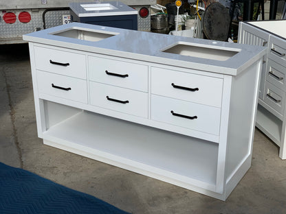 [CLEARANCE] OVE Decors Carran White 60" Bathroom Vanity [BASE ONLY]