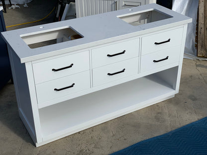 [CLEARANCE] OVE Decors Carran White 60" Bathroom Vanity [BASE ONLY]