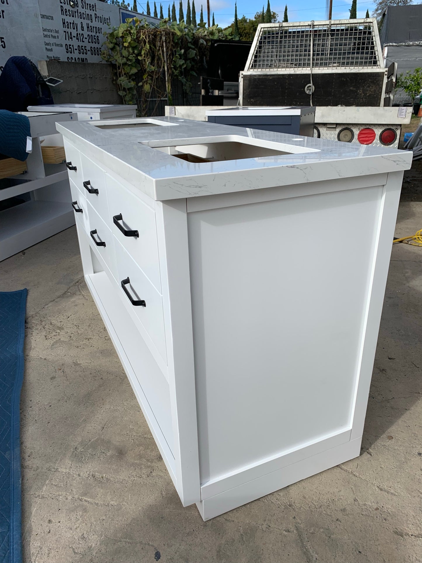 [CLEARANCE] OVE Decors Carran White 60" Bathroom Vanity [BASE ONLY]