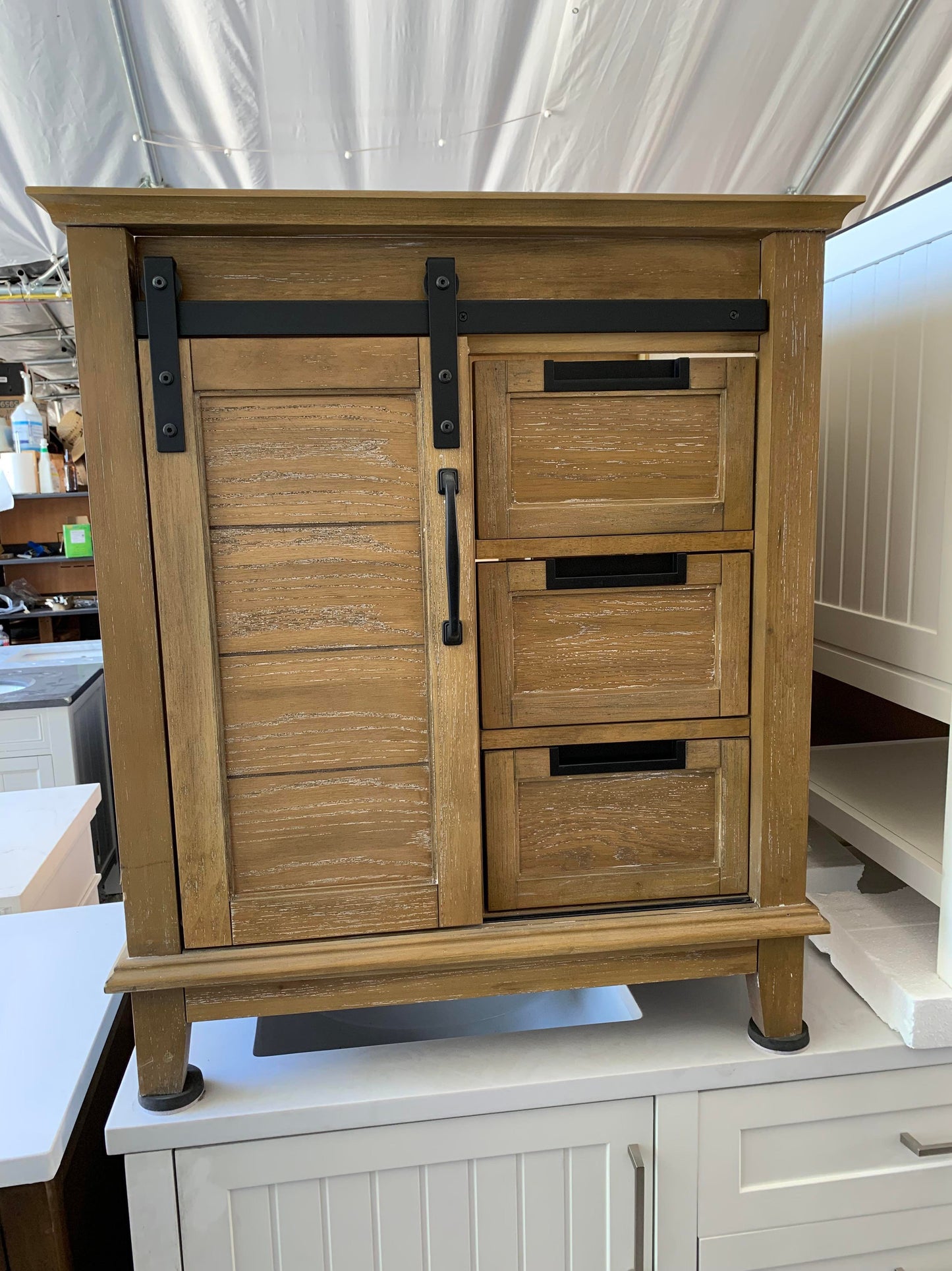 [CLEARANCE] OVE Decors Edenderry Rustic Almond 30” Bathroom Vanity [BASE ONLY]