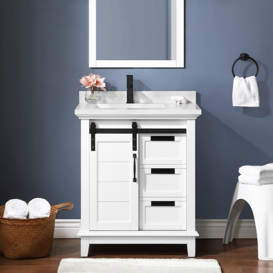 [CLEARANCE] OVE Decors Edenderry White 30” Bathroom Vanity [BASE ONLY]