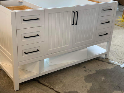 [CLEARANCE] OVE Decors Martha Stewart Esteban White 60” Bathroom Vanity [BASE ONLY]