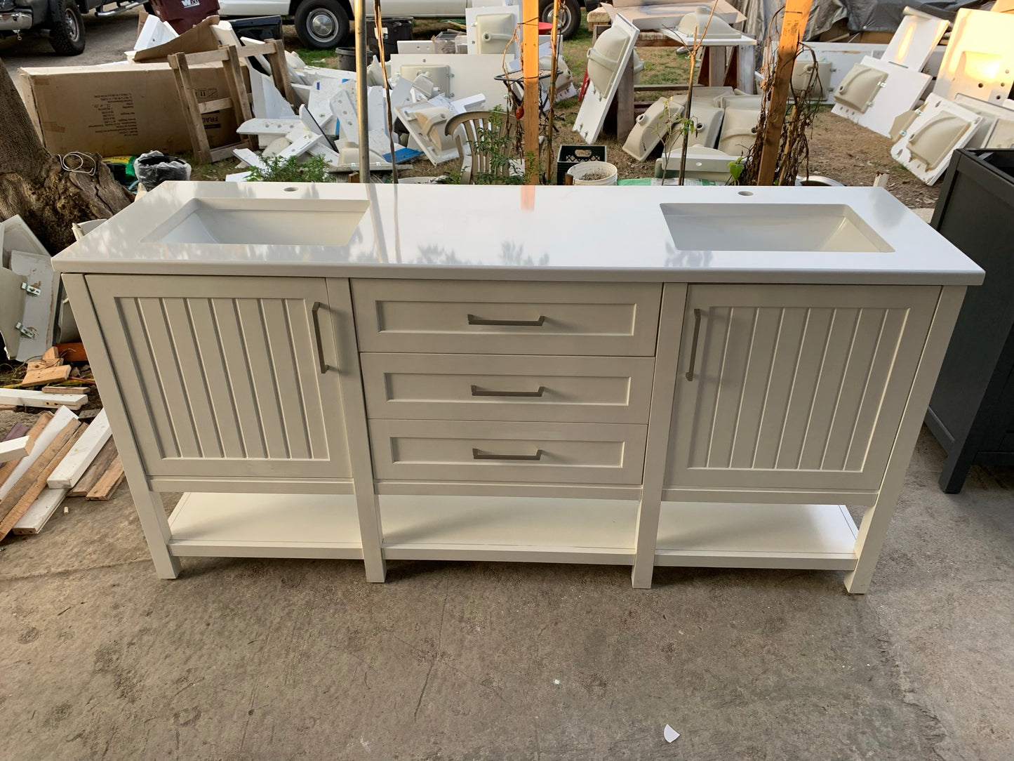 [CLEARANCE] OVE Decors Martha Stewart Esteban White 72” Bathroom Vanity [BASE ONLY]