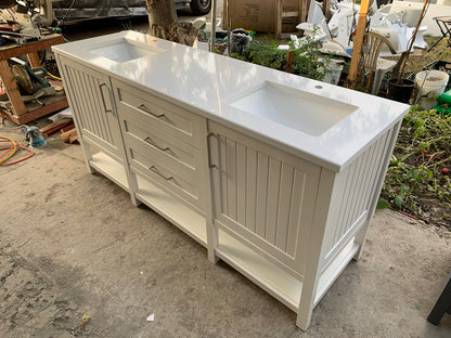 [CLEARANCE] OVE Decors Martha Stewart Esteban White 72” Bathroom Vanity [BASE ONLY]