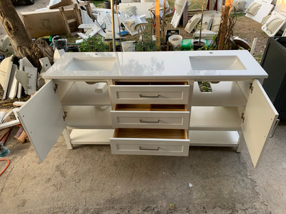 [CLEARANCE] OVE Decors Martha Stewart Esteban White 72” Bathroom Vanity [BASE ONLY]
