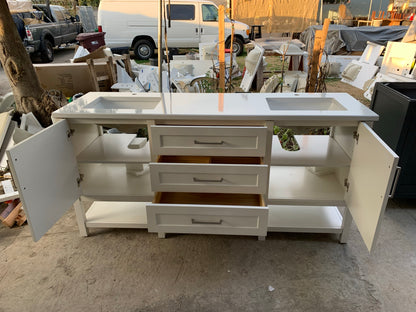 [CLEARANCE] OVE Decors Martha Stewart Esteban White 72” Bathroom Vanity [BASE ONLY]