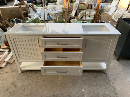 [CLEARANCE] OVE Decors Martha Stewart Esteban White 72” Bathroom Vanity [BASE ONLY]