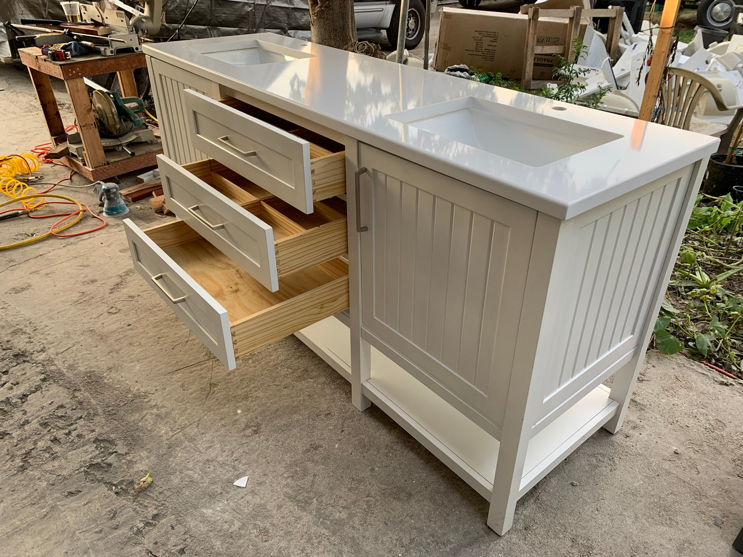 [CLEARANCE] OVE Decors Martha Stewart Esteban White 72” Bathroom Vanity [BASE ONLY]