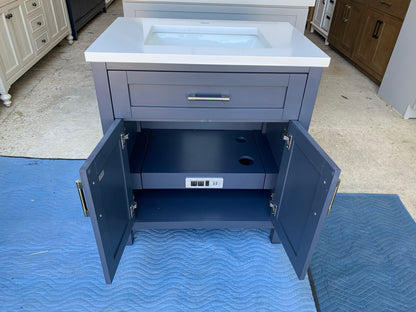 [CLEARANCE] OVE Decors Tahoe Midnight Blue 30” Bathroom Vanity [BASE ONLY]