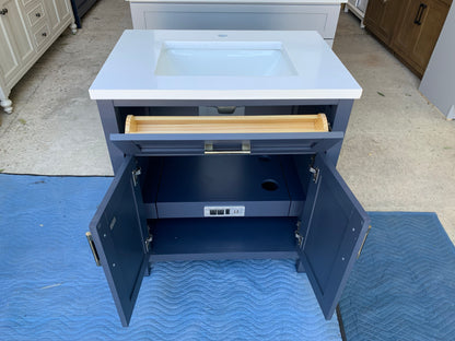 [CLEARANCE] OVE Decors Tahoe Midnight Blue 30” Bathroom Vanity [BASE ONLY]