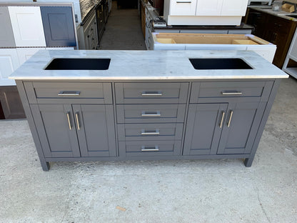 [CLEARANCE] OVE Decors Tahoe Charcoal Grey 60" Bathroom Vanity [BASE ONLY]